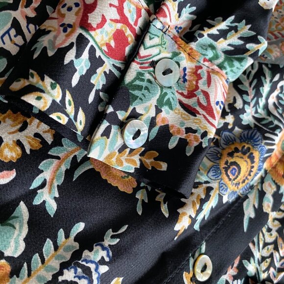 Böhme Auden Paisley Shirt Size XS NWT Mother of Pearl Button Up & Sleeves - Picture 7 of 12